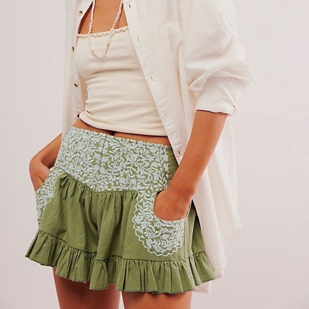 Free People One Mexico City Shorts - Sage Combo